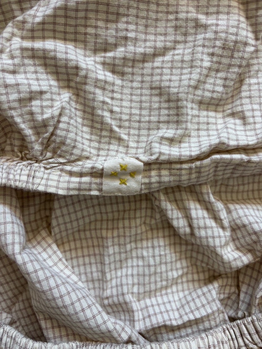 Muted Windowpane High Quality European Baby Crib Sheet Like New